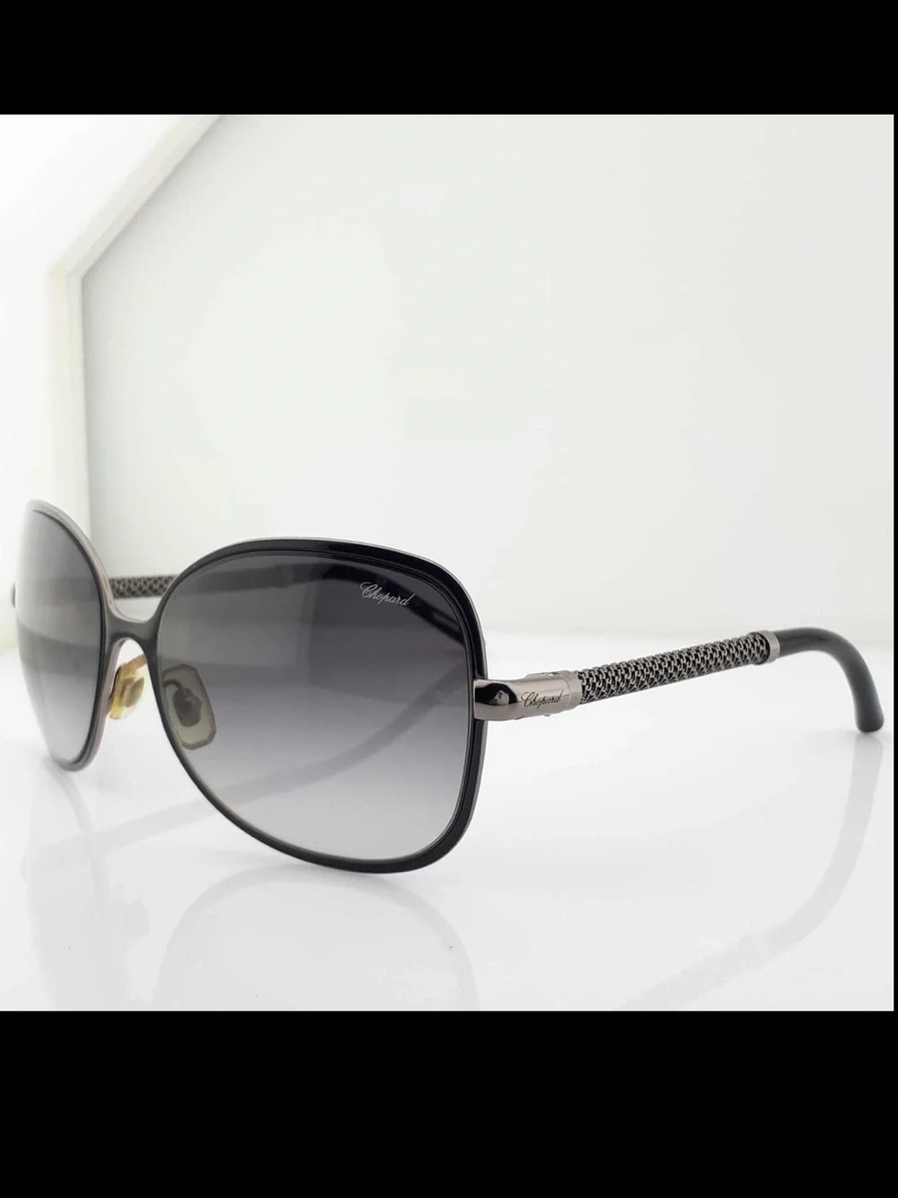 Chopard Black and Silver Gradient Oversized Women's Sunglasses - Picture 4 of 12